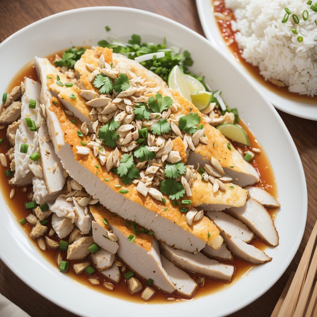 DreamShaper_v5_Hainanese_Chicken_Rice_closeup_Cinematic_shot