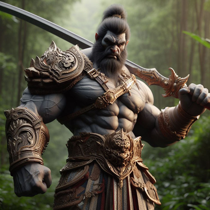 3D rendered illustration of a muscular Thai giant