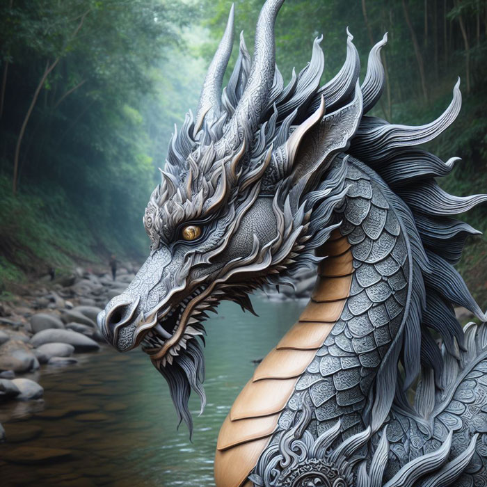 It has the appearance of a horse. and the head is a hero ("hero" is a hybrid between a naga and a dragon), so it has both a crest and horns like a dragon.