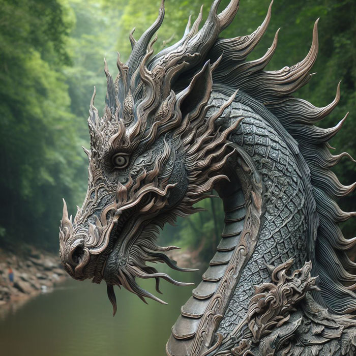 It has the appearance of a horse. and the head is a hero ("hero" is a hybrid between a naga and a dragon), so it has both a crest and horns like a dragon.