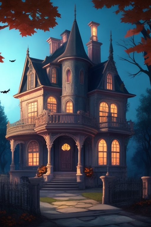 DreamShaper_v5_haunted_villa_ghibli_style_anime_style_hallowee_1