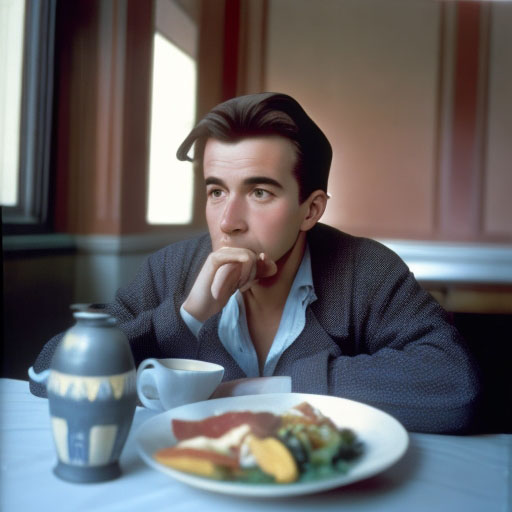 Man sitting at breakfast table