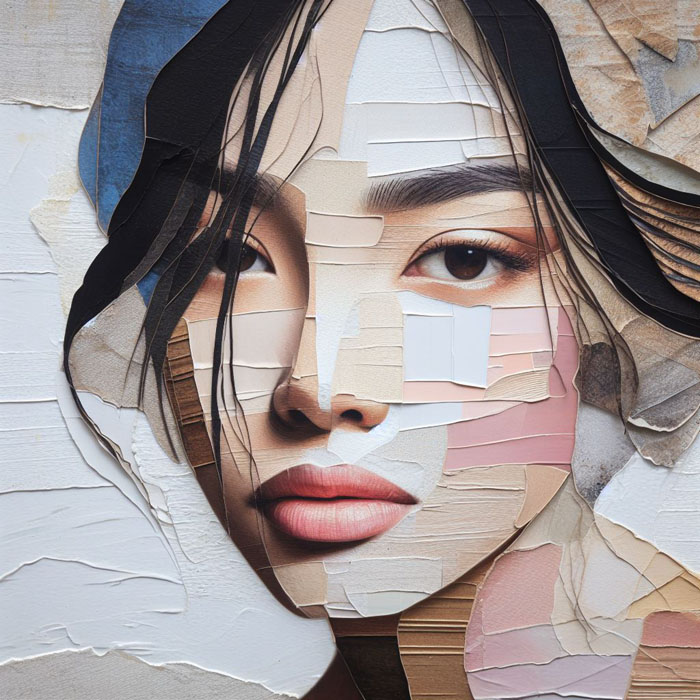 Mixed media piece that highlights the pure and natural beauty of Thai women