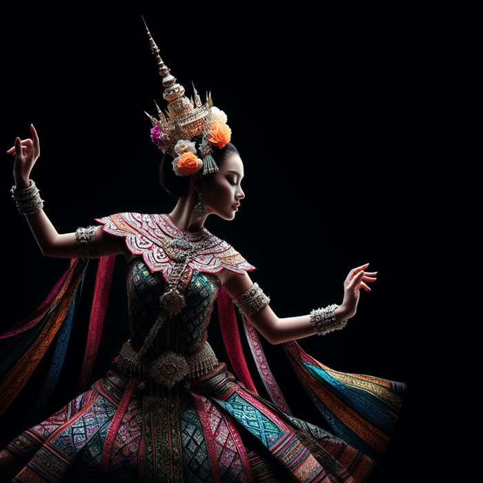 Thai woman performing a traditional Thai dance