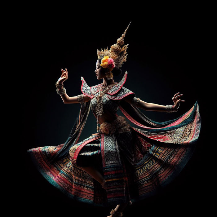 Thai woman performing a traditional Thai dance