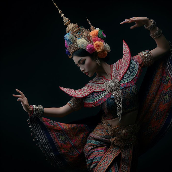 Thai woman performing a traditional Thai dance