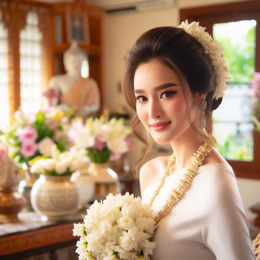 Photograph of a Thai woman with a beautiful face