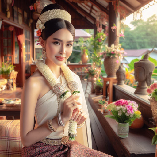 Photograph of a Thai woman with a beautiful face