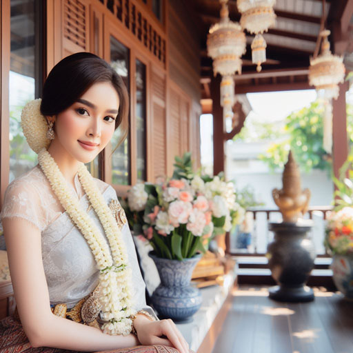 Photograph of a Thai woman with a beautiful face