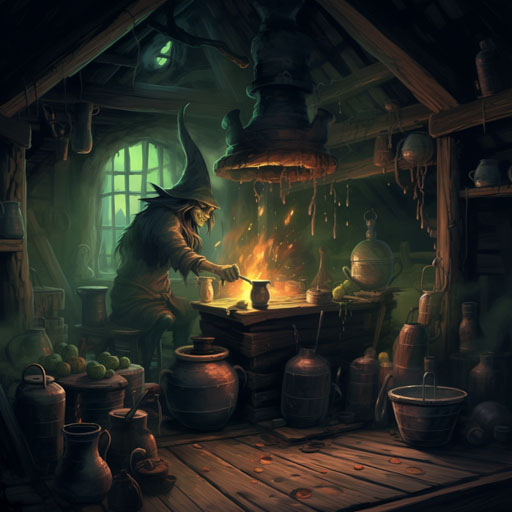 Halloween_illustration_a_witch_brewing_potions_in_cauld