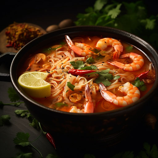 Spicy Shrimp soup with outnoodles