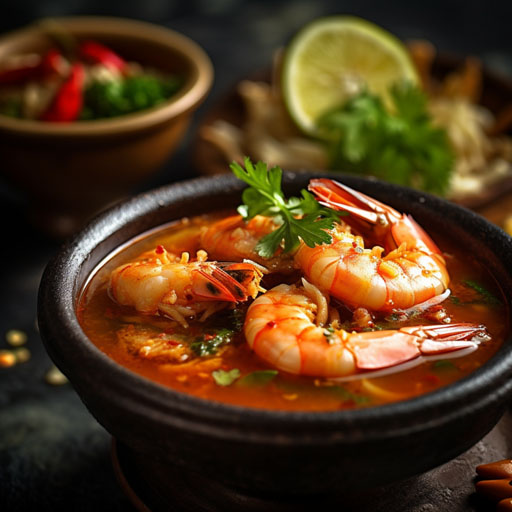 Spicy Shrimp soup with outnoodles