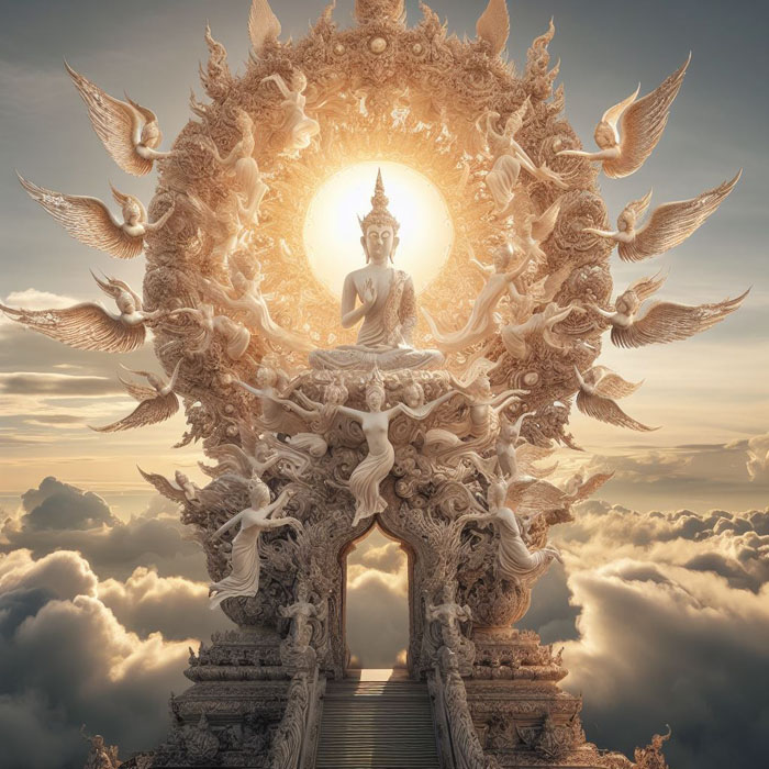 photograph showcasing the serenity and artistry of Thai Buddhist culture