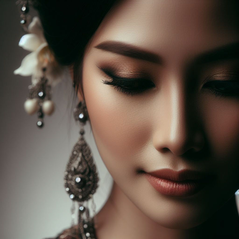 close-up portrait of a Thai woman