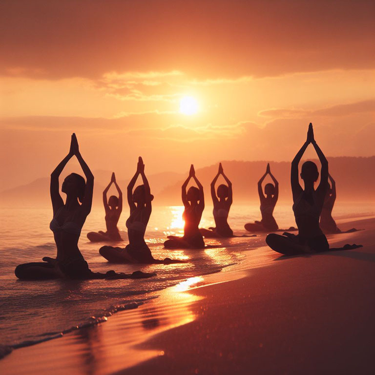 group of Thai women gracefully practicing yoga2