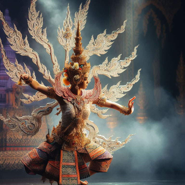 traditional Thai dancer in full costume