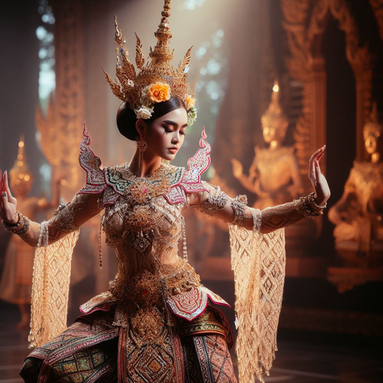 traditional Thai dancer in full costume