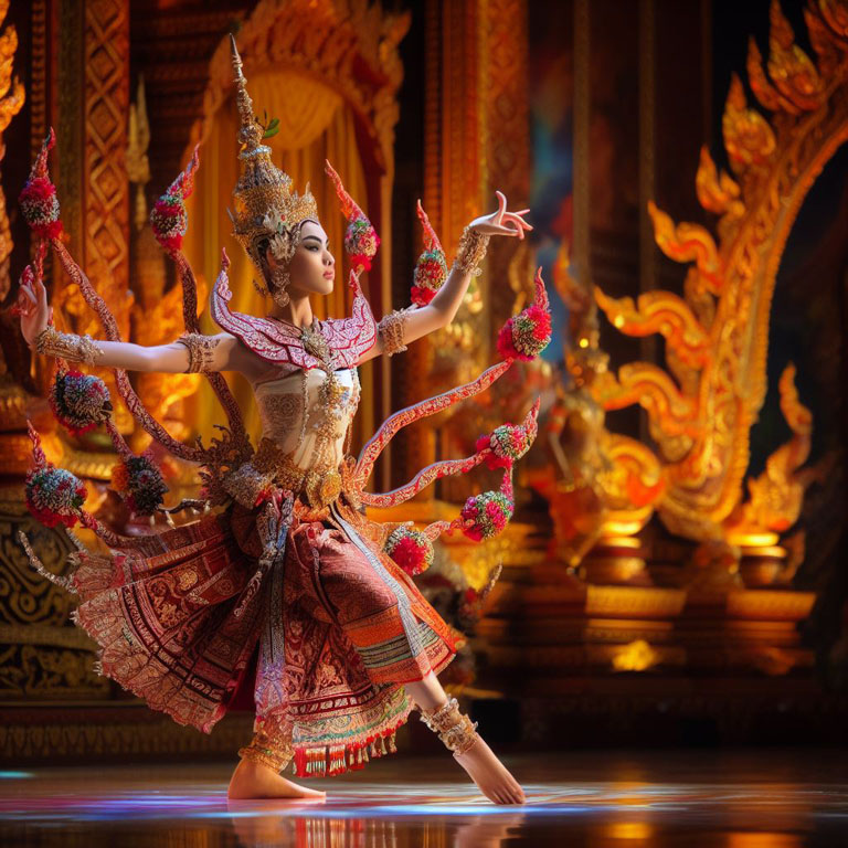 traditional Thai dancer in full costume