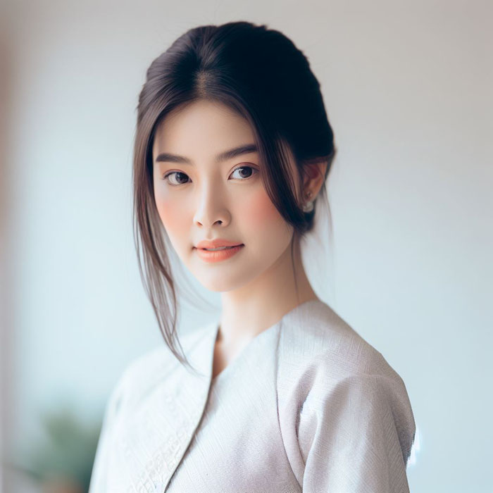 young Thai woman dressed in a traditional outfit