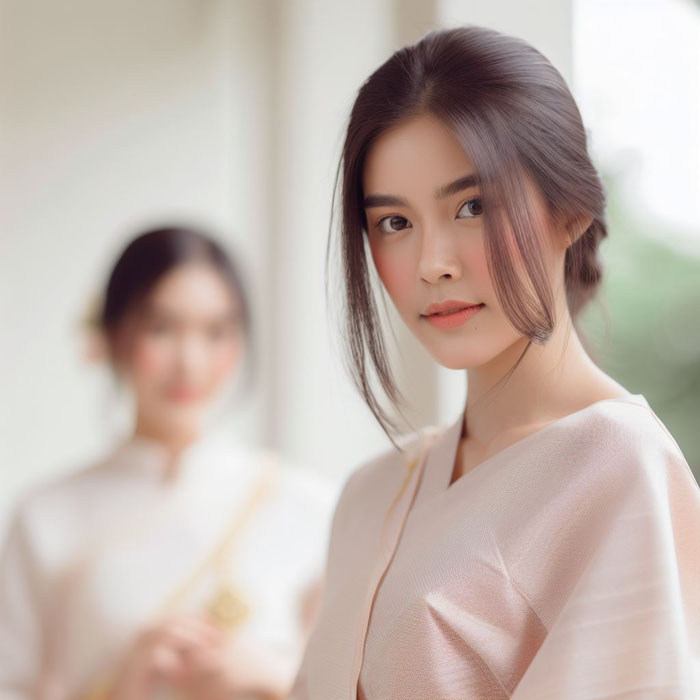 young Thai woman dressed in a traditional outfit