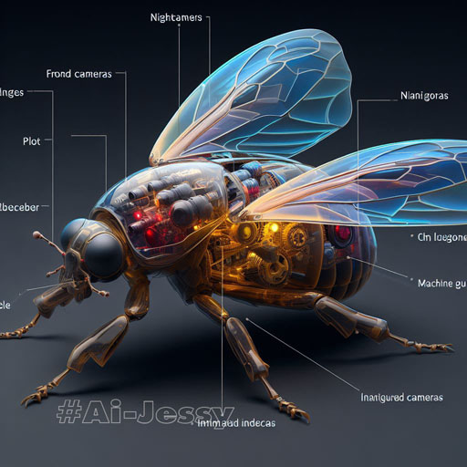 Create a realistic image, a beetle, spread wings, transparent body, visible. There are mechanisms, mechanisms,