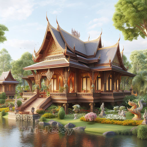 Thai style house Thai art1