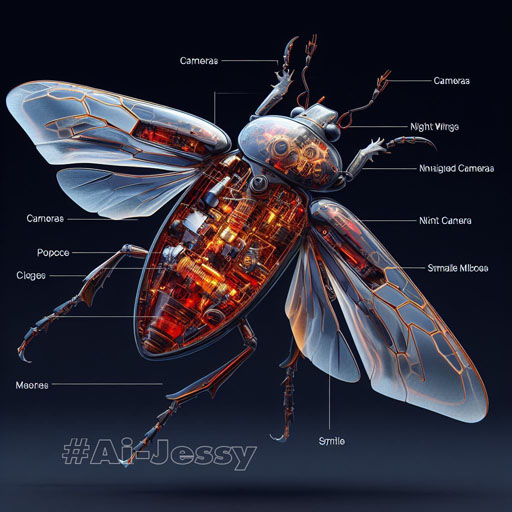 Create a realistic image, a beetle, spread wings, transparent body, visible. There are mechanisms, mechanisms,